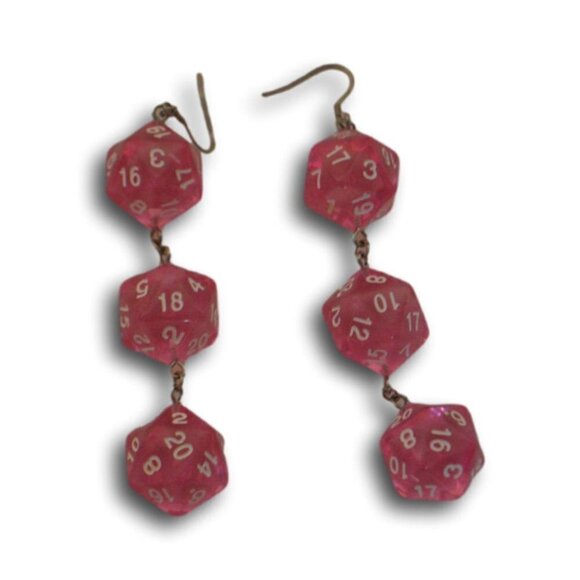 Dungeons and Dragons Pink Drop Earrings - Picture 1 of 1